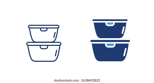 Icon of stacked food containers, representing reusable storage.