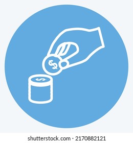 Icon Stacking Coins. suitable for Hand Actions symbol. blue eyes style. simple design editable. design template vector. simple symbol illustration