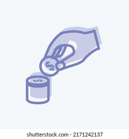 Monedas apiladas de iconos. adecuado para el símbolo Acciones de mano. estilo de dos tonos. diseño simple editable. vector de plantilla de diseño. ilustración de símbolo simple