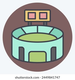Icon Stadium. related to Football symbol. color mate style. simple design illustration