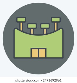 Icon Stadium. related to Rugby symbol. color mate style. simple design illustration