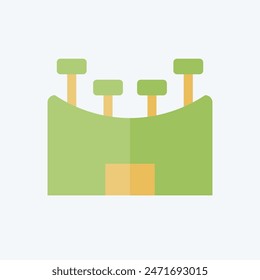 Icon Stadium. related to Rugby symbol. flat style. simple design illustration