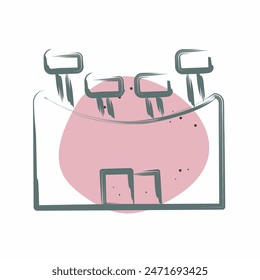 Icon Stadium. related to Rugby symbol. Color Spot Style. simple design illustration