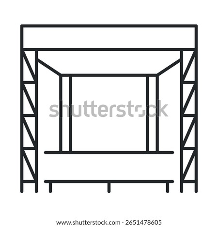 Icon of a stage designed for performances with simple geometric design and minimalistic features.