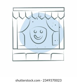 Icon Stage. related to Amusement Park symbol. Color Spot Style. simple design editable. simple illustration