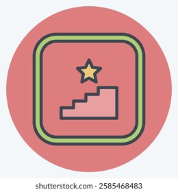 Icon Stairs. related to Public symbol. color mate style. design editable