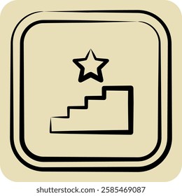 Icon Stairs. related to Public symbol. hand drawn style. design editable