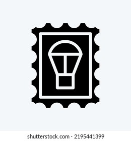 Icon Stamp Collecting. Suitable For Education Symbol. Glyph Style. Simple Design Editable. Design Template Vector. Simple Illustration