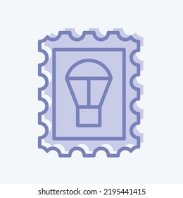 Icon Stamp Collecting. Suitable For Education Symbol. Two Tone Style. Simple Design Editable. Design Template Vector. Simple Illustration