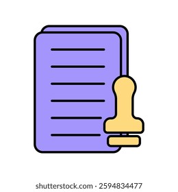 Icon a stamp document, isolated against a clean background.