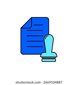 Icon a stamp document, isolated against a clean background.