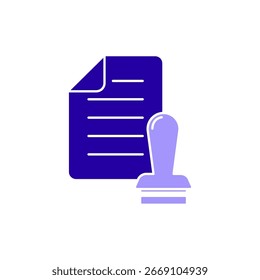 Icon a stamp document, isolated against a clean background.