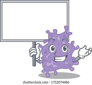 An icon of staphylococcus aureus mascot design style bring a board