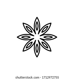 The icon of star anise. Outline illustration vector. Pictogram for web page, mobile app, promo. UI UX GUI design element. Editable stroke. Vector.