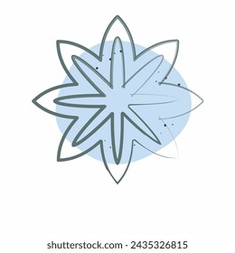 Icon Star Anise. related to Spice symbol. Color Spot Style. simple design editable. simple illustration