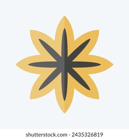 Icon Star Anise. related to Spice symbol. flat style. simple design editable. simple illustration