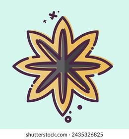 Icon Star Anise. related to Spice symbol. MBE style. simple design editable. simple illustration