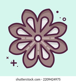Icon Star Anise. suitable for Nuts symbol. MBE style. simple design editable. design template vector. simple illustration