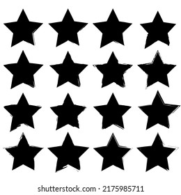 icon with star brush. Ink paint brush stain. Vector illustration. stock image.