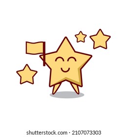 Icon star character, symbol, mascot yellow color