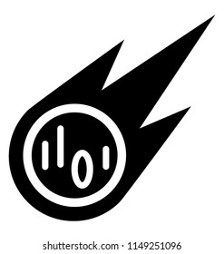 
Icon of a star falling from space with speed
