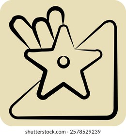 Icon Star Fish. related to Summer symbol. hand drawn style. design editable