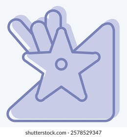 Icon Star Fish. related to Summer symbol. two tone style. design editable