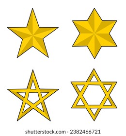 icon star gold yellow with white background