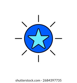 Ícone de uma estrela, isolado contra um fundo limpo.