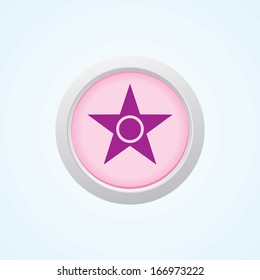 Icon of Star on Button. Eps-10