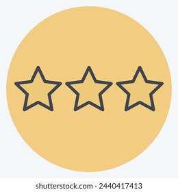 Icon Star Rank. related to Military And Army symbol. color mate style. simple design illustration