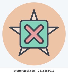 Icon Star. related to Exclamation symbol. color mate style. design editable