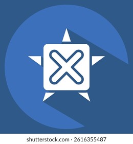 Icon Star. related to Exclamation symbol. long shadow style. design editable