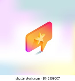 icon star for social networks in isometric style