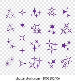 Icon star. Sparkles collection. Sparks vector icons set