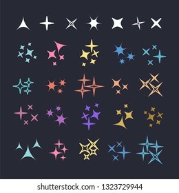 Icon star. Sparkles collection. Sparks vector icons set