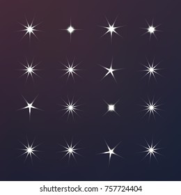 Icon star. Sparkles collection. Sparks vector icons set