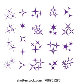 Icon star. Sparkles collection. Sparks vector icons set