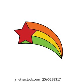 Icon star strike retro vibrant unique design with blank background