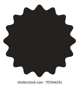 Icon of starburst, sunburst badge,label, sticker. Black on white color. Simple flat style Vintage  design elements. Vector illustration