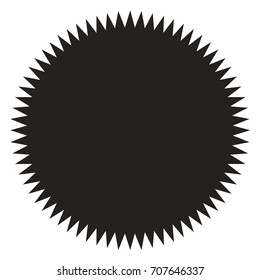 Icon of starburst, sunburst badge,label, sticker. Black on white color. Simple flat style Vintage  design elements. Vector illustration