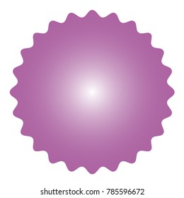 Icon of starburst, sunburst badge,label, sticker. Purple color.  Simple flat style Vintage  design elements. Vector illustration