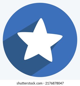 Icon Starfish. suitable for Animal symbol. long shadow style. simple design editable. design template vector. simple symbol illustration