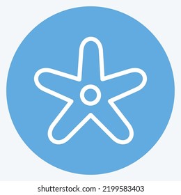 Icono Starfish. adecuado para el símbolo de marisco. estilo ojos azules. diseño simple editable. vector de plantilla de diseño. ilustración simple