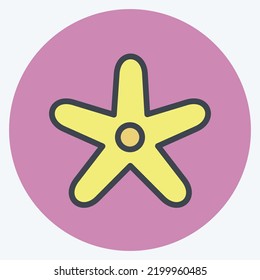 Icon Starfish. suitable for seafood symbol. color mate style. simple design editable. design template vector. simple illustration