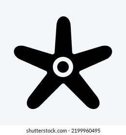 Icon Starfish. geeignet für das Symbol für Meeresfrüchte. Glyph-Stil. einfaches Design bearbeitbar. Designvorlage, Vektor. einfache Abbildung