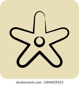 Icon Starfish. suitable for seafood symbol. hand drawn style. simple design editable. design template