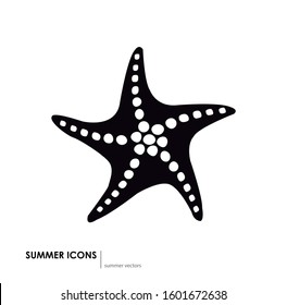 Icon of a starfish. Summer icon.