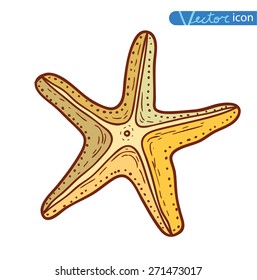icon Starfishes .hand drawn Vector Illustration