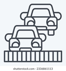 Icon Start Line. related to Racing symbol. line style. simple design editable. simple illustration